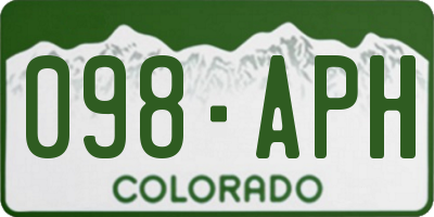 CO license plate 098APH