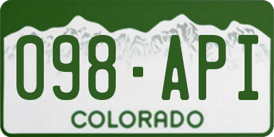 CO license plate 098API