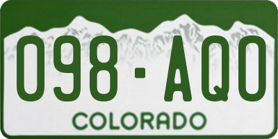 CO license plate 098AQO