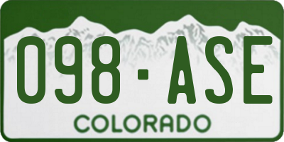 CO license plate 098ASE