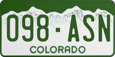 CO license plate 098ASN