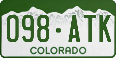 CO license plate 098ATK