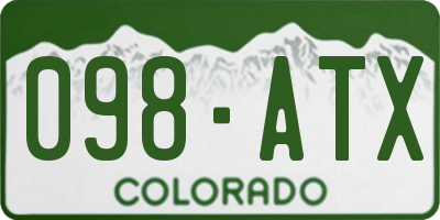 CO license plate 098ATX