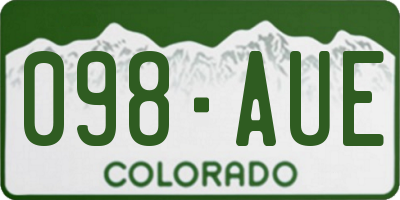 CO license plate 098AUE