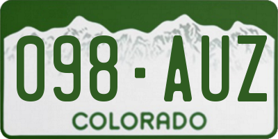 CO license plate 098AUZ