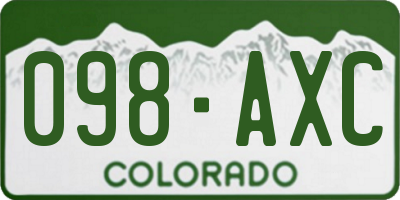 CO license plate 098AXC