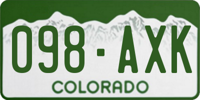 CO license plate 098AXK