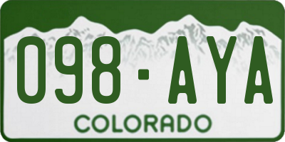 CO license plate 098AYA