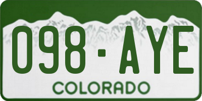 CO license plate 098AYE