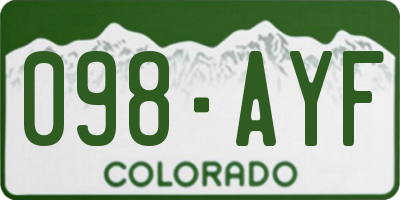 CO license plate 098AYF