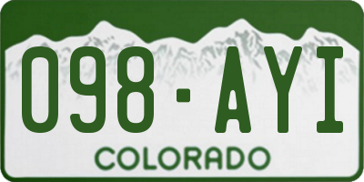 CO license plate 098AYI