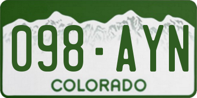 CO license plate 098AYN