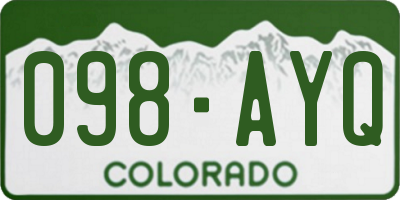 CO license plate 098AYQ