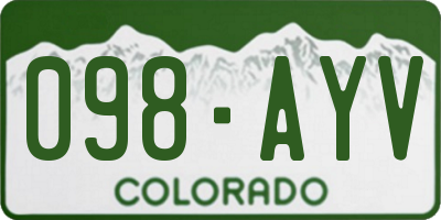 CO license plate 098AYV