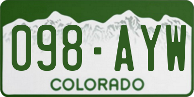 CO license plate 098AYW