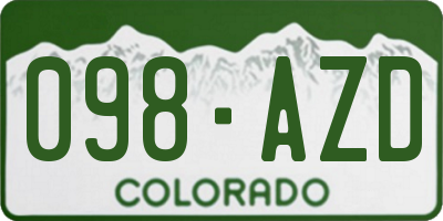 CO license plate 098AZD