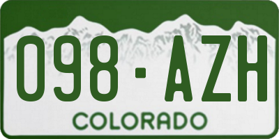 CO license plate 098AZH