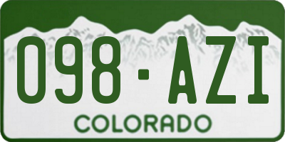 CO license plate 098AZI