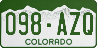 CO license plate 098AZQ