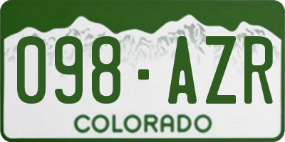 CO license plate 098AZR