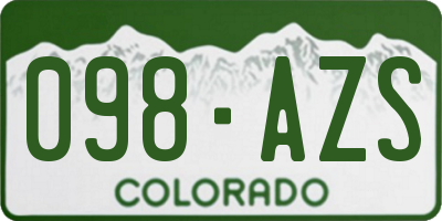 CO license plate 098AZS