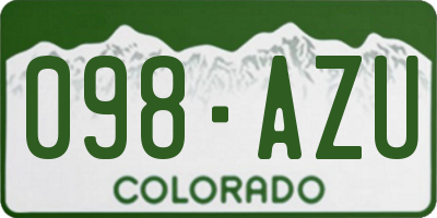 CO license plate 098AZU