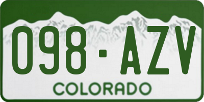 CO license plate 098AZV