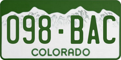 CO license plate 098BAC