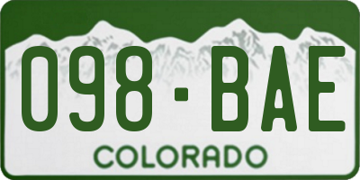 CO license plate 098BAE