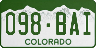 CO license plate 098BAI