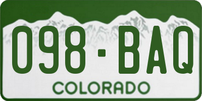 CO license plate 098BAQ