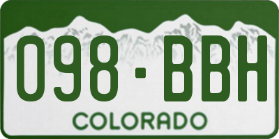 CO license plate 098BBH