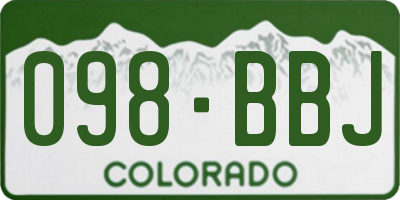 CO license plate 098BBJ