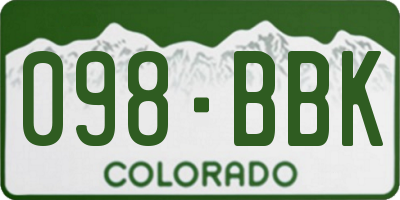 CO license plate 098BBK