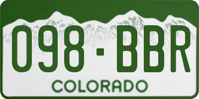 CO license plate 098BBR