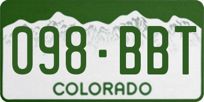 CO license plate 098BBT