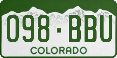 CO license plate 098BBU