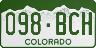 CO license plate 098BCH