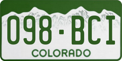 CO license plate 098BCI