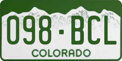 CO license plate 098BCL