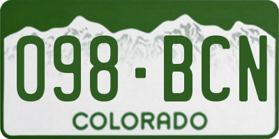 CO license plate 098BCN
