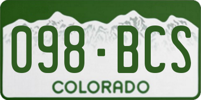 CO license plate 098BCS