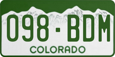 CO license plate 098BDM
