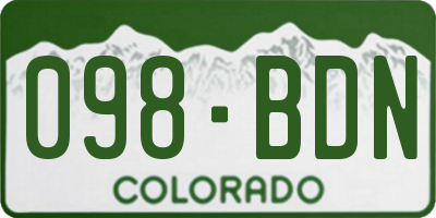 CO license plate 098BDN
