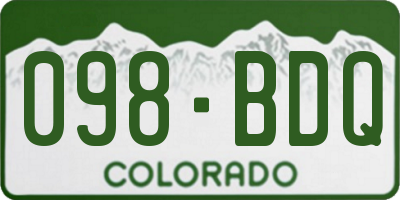 CO license plate 098BDQ