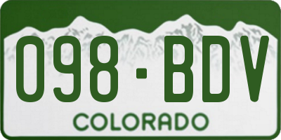 CO license plate 098BDV