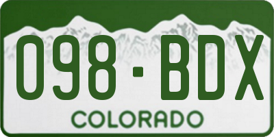 CO license plate 098BDX