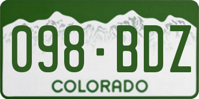 CO license plate 098BDZ
