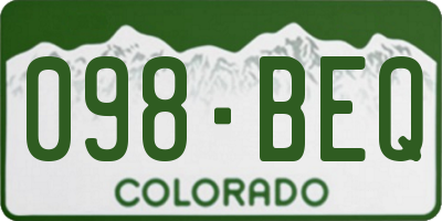 CO license plate 098BEQ