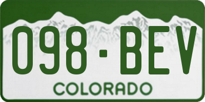 CO license plate 098BEV